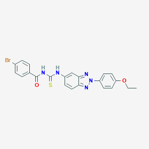 molecular formula C22H18BrN5O2S B469960 4-bromo-N-[[2-(4-ethoxyphenyl)benzotriazol-5-yl]carbamothioyl]benzamide CAS No. 347337-14-8