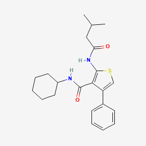 molecular formula C22H28N2O2S B4699602 N-cyclohexyl-2-[(3-methylbutanoyl)amino]-4-phenyl-3-thiophenecarboxamide 