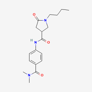molecular formula C18H25N3O3 B4699631 1-butyl-N-{4-[(dimethylamino)carbonyl]phenyl}-5-oxo-3-pyrrolidinecarboxamide 