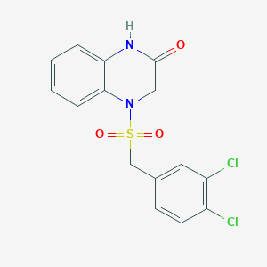 molecular formula C15H12Cl2N2O3S B4699652 4-[(3,4-dichlorobenzyl)sulfonyl]-3,4-dihydro-2(1H)-quinoxalinone 
