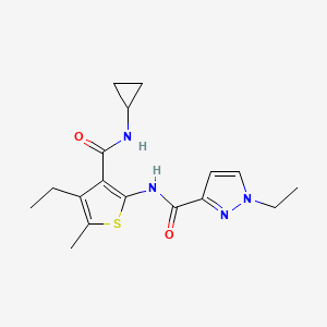 molecular formula C17H22N4O2S B4699667 N-{3-[(cyclopropylamino)carbonyl]-4-ethyl-5-methyl-2-thienyl}-1-ethyl-1H-pyrazole-3-carboxamide 