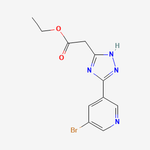 molecular formula C11H11BrN4O2 B4699688 ethyl [3-(5-bromo-3-pyridinyl)-1H-1,2,4-triazol-5-yl]acetate 