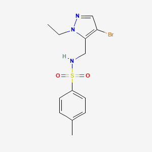 molecular formula C13H16BrN3O2S B4699693 N-[(4-bromo-1-ethyl-1H-pyrazol-5-yl)methyl]-4-methylbenzenesulfonamide 