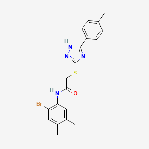 molecular formula C19H19BrN4OS B4699741 N-(2-bromo-4,5-dimethylphenyl)-2-{[5-(4-methylphenyl)-4H-1,2,4-triazol-3-yl]thio}acetamide 