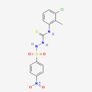 molecular formula C14H13ClN4O4S2 B4699746 N-(3-chloro-2-methylphenyl)-2-[(4-nitrophenyl)sulfonyl]hydrazinecarbothioamide 