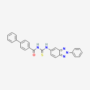molecular formula C26H19N5OS B4699758 N-{[(2-phenyl-2H-1,2,3-benzotriazol-5-yl)amino]carbonothioyl}-4-biphenylcarboxamide 