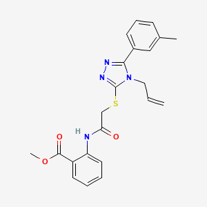 molecular formula C22H22N4O3S B4699777 methyl 2-[({[4-allyl-5-(3-methylphenyl)-4H-1,2,4-triazol-3-yl]thio}acetyl)amino]benzoate 
