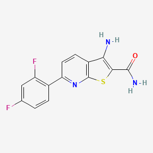 3-amino-6-(2,4-difluorophenyl)thieno[2,3-b]pyridine-2-carboxamide
