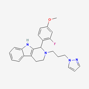 molecular formula C24H25FN4O B4699785 1-(2-fluoro-4-methoxyphenyl)-2-[3-(1H-pyrazol-1-yl)propyl]-2,3,4,9-tetrahydro-1H-beta-carboline 