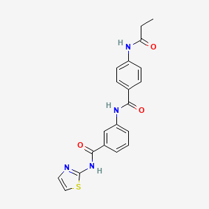 molecular formula C20H18N4O3S B4699789 3-{[4-(propionylamino)benzoyl]amino}-N-1,3-thiazol-2-ylbenzamide 