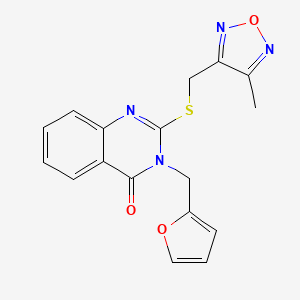 molecular formula C17H14N4O3S B4699819 3-(2-furylmethyl)-2-{[(4-methyl-1,2,5-oxadiazol-3-yl)methyl]thio}-4(3H)-quinazolinone 