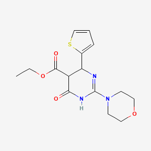 molecular formula C15H19N3O4S B4699823 ethyl 2-morpholino-4-oxo-6-(2-thienyl)-1,4,5,6-tetrahydro-5-pyrimidinecarboxylate 