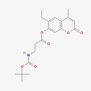 molecular formula C20H25NO6 B4699836 6-ethyl-4-methyl-2-oxo-2H-chromen-7-yl N-(tert-butoxycarbonyl)-beta-alaninate 