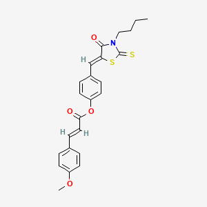 4-[(3-butyl-4-oxo-2-thioxo-1,3-thiazolidin-5-ylidene)methyl]phenyl 3-(4-methoxyphenyl)acrylate