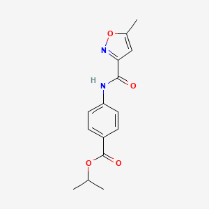 molecular formula C15H16N2O4 B4699856 isopropyl 4-{[(5-methyl-3-isoxazolyl)carbonyl]amino}benzoate 