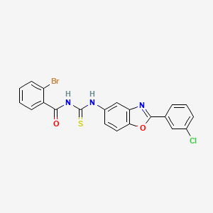 molecular formula C21H13BrClN3O2S B4699863 2-bromo-N-({[2-(3-chlorophenyl)-1,3-benzoxazol-5-yl]amino}carbonothioyl)benzamide 