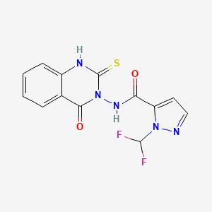 molecular formula C13H9F2N5O2S B4699871 1-(difluoromethyl)-N-(2-mercapto-4-oxo-3(4H)-quinazolinyl)-1H-pyrazole-5-carboxamide 