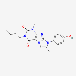 molecular formula C19H21N5O3 B4699882 3-butyl-8-(4-hydroxyphenyl)-1,7-dimethyl-1H-imidazo[2,1-f]purine-2,4(3H,8H)-dione 