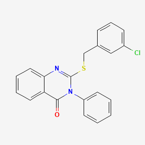 molecular formula C21H15ClN2OS B4699884 2-[(3-chlorobenzyl)thio]-3-phenyl-4(3H)-quinazolinone 