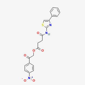 molecular formula C21H17N3O6S B4699900 2-(4-nitrophenyl)-2-oxoethyl 4-oxo-4-[(4-phenyl-1,3-thiazol-2-yl)amino]butanoate 