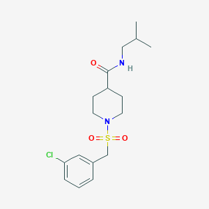 molecular formula C17H25ClN2O3S B4699905 1-[(3-chlorobenzyl)sulfonyl]-N-isobutyl-4-piperidinecarboxamide 