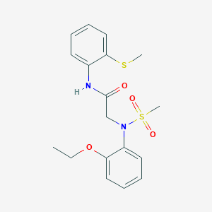 molecular formula C18H22N2O4S2 B4699931 N~2~-(2-ethoxyphenyl)-N~2~-(methylsulfonyl)-N~1~-[2-(methylthio)phenyl]glycinamide 