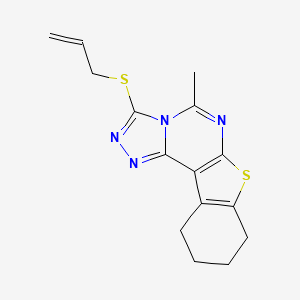 molecular formula C15H16N4S2 B4699933 3-(allylthio)-5-methyl-8,9,10,11-tetrahydro[1]benzothieno[3,2-e][1,2,4]triazolo[4,3-c]pyrimidine 