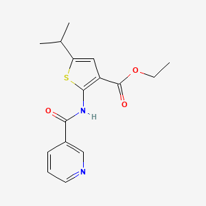 molecular formula C16H18N2O3S B4699940 ethyl 5-isopropyl-2-[(3-pyridinylcarbonyl)amino]-3-thiophenecarboxylate 