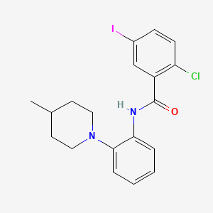 molecular formula C19H20ClIN2O B4699952 2-chloro-5-iodo-N-[2-(4-methyl-1-piperidinyl)phenyl]benzamide 