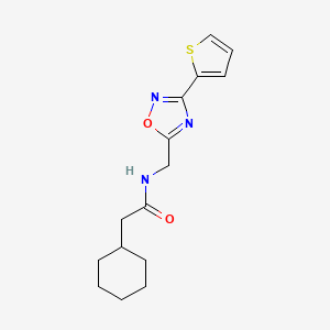 molecular formula C15H19N3O2S B4699969 2-cyclohexyl-N-{[3-(2-thienyl)-1,2,4-oxadiazol-5-yl]methyl}acetamide 