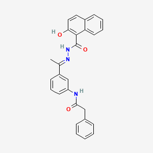 molecular formula C27H23N3O3 B4699983 N-{3-[N-(2-hydroxy-1-naphthoyl)ethanehydrazonoyl]phenyl}-2-phenylacetamide 