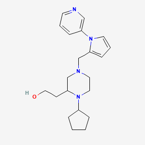 molecular formula C21H30N4O B4700005 2-(1-cyclopentyl-4-{[1-(3-pyridinyl)-1H-pyrrol-2-yl]methyl}-2-piperazinyl)ethanol 