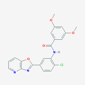 molecular formula C21H16ClN3O4 B470001 N-(2-chloro-5-[1,3]oxazolo[4,5-b]pyridin-2-ylphenyl)-3,5-dimethoxybenzamide CAS No. 443321-60-6