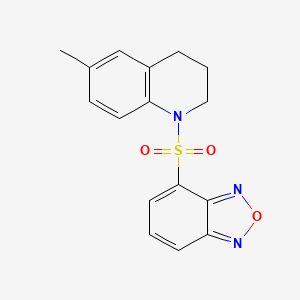 molecular formula C16H15N3O3S B4700045 1-(2,1,3-benzoxadiazol-4-ylsulfonyl)-6-methyl-1,2,3,4-tetrahydroquinoline 