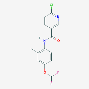 molecular formula C14H11ClF2N2O2 B4700052 6-chloro-N-[4-(difluoromethoxy)-2-methylphenyl]nicotinamide 