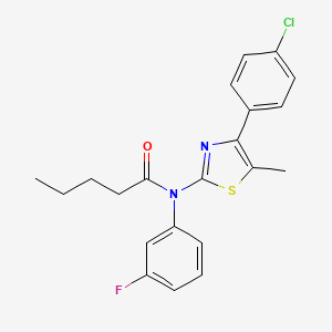 molecular formula C21H20ClFN2OS B4700060 N-[4-(4-chlorophenyl)-5-methyl-1,3-thiazol-2-yl]-N-(3-fluorophenyl)pentanamide 