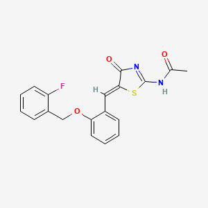 N-(5-{2-[(2-fluorobenzyl)oxy]benzylidene}-4-oxo-4,5-dihydro-1,3-thiazol-2-yl)acetamide