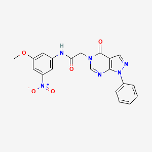 molecular formula C20H16N6O5 B4700080 N-(3-methoxy-5-nitrophenyl)-2-(4-oxo-1-phenyl-1,4-dihydro-5H-pyrazolo[3,4-d]pyrimidin-5-yl)acetamide 