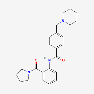 molecular formula C24H29N3O2 B4700082 4-(1-piperidinylmethyl)-N-[2-(1-pyrrolidinylcarbonyl)phenyl]benzamide 