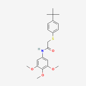 molecular formula C21H27NO4S B4700091 2-[(4-tert-butylphenyl)thio]-N-(3,4,5-trimethoxyphenyl)acetamide 