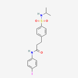 molecular formula C18H21IN2O3S B4700097 N-(4-iodophenyl)-3-{4-[(isopropylamino)sulfonyl]phenyl}propanamide 