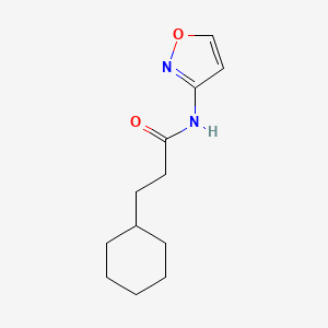 molecular formula C12H18N2O2 B4700101 3-cyclohexyl-N-3-isoxazolylpropanamide 