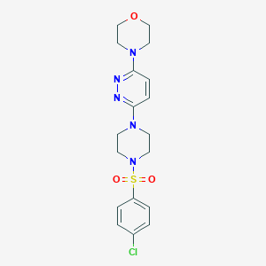 molecular formula C18H22ClN5O3S B470012 4-(6-{4-[(4-Chlorophenyl)sulfonyl]piperazin-1-yl}pyridazin-3-yl)morpholine CAS No. 347356-13-2