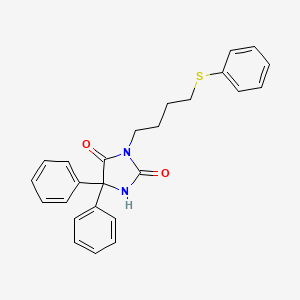 5,5-diphenyl-3-[4-(phenylthio)butyl]-2,4-imidazolidinedione