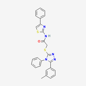 molecular formula C26H21N5OS2 B4700127 2-{[5-(3-methylphenyl)-4-phenyl-4H-1,2,4-triazol-3-yl]thio}-N-(4-phenyl-1,3-thiazol-2-yl)acetamide 