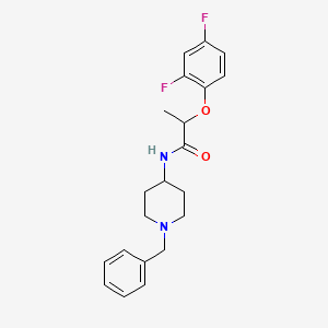 molecular formula C21H24F2N2O2 B4700131 N-(1-benzyl-4-piperidinyl)-2-(2,4-difluorophenoxy)propanamide 