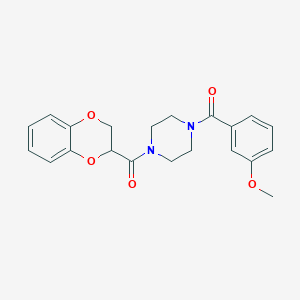 molecular formula C21H22N2O5 B4700141 1-(2,3-dihydro-1,4-benzodioxin-2-ylcarbonyl)-4-(3-methoxybenzoyl)piperazine 