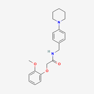 molecular formula C21H26N2O3 B4700144 2-(2-methoxyphenoxy)-N-[4-(1-piperidinyl)benzyl]acetamide 