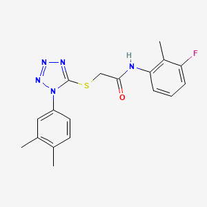 molecular formula C18H18FN5OS B4700149 2-{[1-(3,4-dimethylphenyl)-1H-tetrazol-5-yl]thio}-N-(3-fluoro-2-methylphenyl)acetamide 