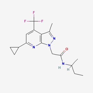 molecular formula C17H21F3N4O B4700154 N-(sec-butyl)-2-[6-cyclopropyl-3-methyl-4-(trifluoromethyl)-1H-pyrazolo[3,4-b]pyridin-1-yl]acetamide 
